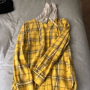 PacSun hooded flannel shirt L LARGE